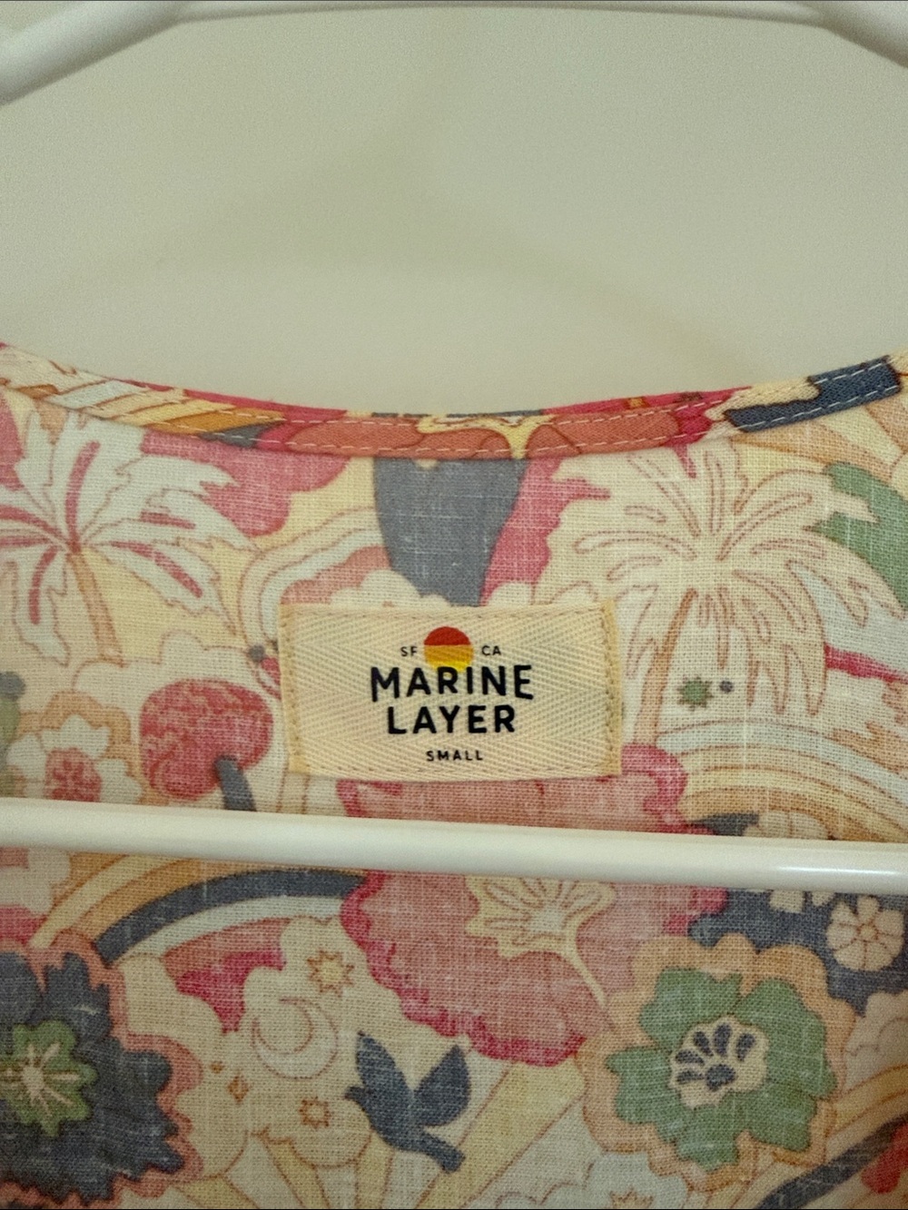 Marine Layer Pastel Floral Scoop-Neck Top — Pink, Yellow, Green, Blue - Picture 2 of 5